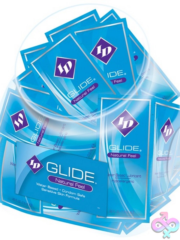 Discreet-Toys-Id-Glide-7-5-Ml-Foil-144Ct-Bowl-Nu-Iddglfj7 144-Count Bowl Of Id Glide Clear Water-Based Lubricant Foil Packets By Id Lube