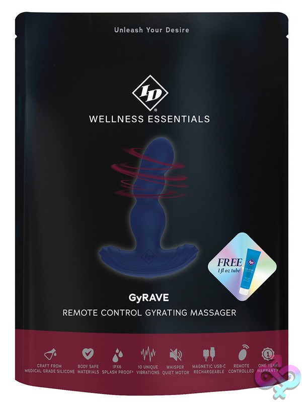 Discreet-Toys-Id-Gyrave-Remote-Control-Gyrating-Massager-Bag-Nu-Iddwty18C2 Blue Remote Control Gyrating G-Spot Massager In Medical-Grade Silicone By Id Wellness Essentials