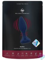 Blue medical-grade silicone remote control rimming plug with beaded neck by Id Wellness Essentials