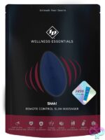 Ultra-thin blue liquid silicone remote control clitoral massager by Id Wellness Essentials