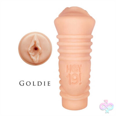 Hey 19 Stroker Goldie realistic pocket pussy masturbator by Icon Brands in beige
