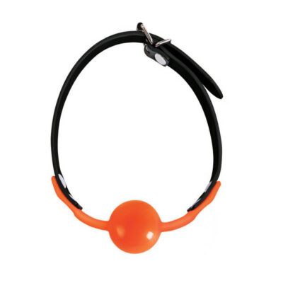 Orange Is the New Black Siligag ball gag by Icon Brands — orange silicone ball with faux-leather straps