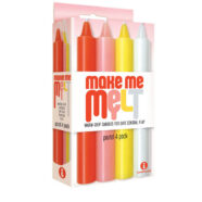 Icon Brands Sex Toys - The 9's Make Me Melt Sensual Warm-Drip Candles 4 Pack - Pastel