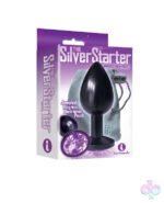 Icon Brands Sex Toys - The 9's the Silver Starter Anodized Bejeweled Stainless Steel Plug - Violet