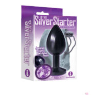 Icon Brands Sex Toys - The 9's the Silver Starter Anodized Bejeweled Stainless Steel Plug - Violet