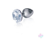Icon Brands Sex Toys - The 9's the Silver Starter Bejeweled Stainless Steel Plug - Diamond