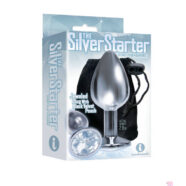 Icon Brands Sex Toys - The 9's the Silver Starter Bejeweled Stainless Steel Plug - Diamond