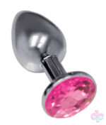 Icon Brands Sex Toys - The 9's the Silver Starter Bejeweled Stainless  Steel Plug - Pink