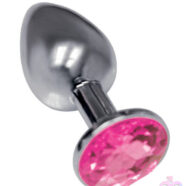 Icon Brands Sex Toys - The 9's the Silver Starter Bejeweled Stainless  Steel Plug - Pink