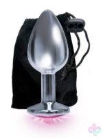 Icon Brands Sex Toys - The 9's the Silver Starter Bejeweled Stainless  Steel Plug - Pink