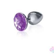 Icon Brands Sex Toys - The 9's the Silver Starter Bejeweled Stainless Steel Plug - Violet