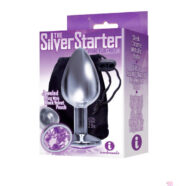 Icon Brands Sex Toys - The 9's the Silver Starter Bejeweled Stainless Steel Plug - Violet