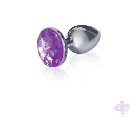 Icon Brands Sex Toys - The 9's the Silver Starter Bejeweled Stainless Steel Plug - Violet