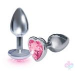 Icon Brands Sex Toys - The 9's the Silver Starter Heart Bejeweled Stainless Steel Plug - Pink