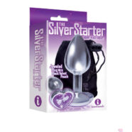 Icon Brands Sex Toys - The 9's the Silver Starter Heart Bejeweled Stainless Steel Plug - Violet