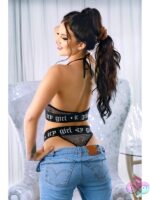 Icy Girl Metallic Fishnet Halter Top & Panty Set - Image 3
