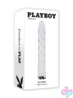 Spiral white borosilicate glass vibrator with twisted texture by Playboy Pleasure