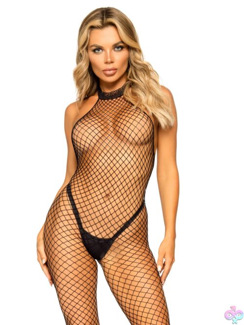 Industrial Net Racer Neck Backless Bodystocking - Image 3