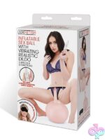 Pink inflatable ride-on ball with realistic vibrating silicone dildo attachment by Lux Fetish
