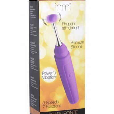 Inmi En Pointe pinpoint vibrating teaser with three silicone attachments in purple by Xr-Inmi