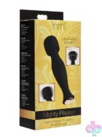 Compact black silicone wand massager with flexible head by Xr - Inmi