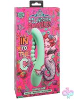 Kakui Me beaded rabbit vibrator in kelp green silicone by Doc Johnson