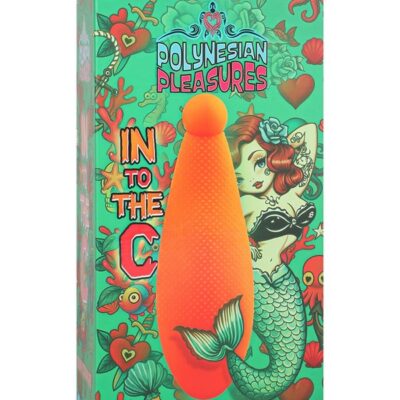 Sun Coralee nudibranch-shaped flat vibrator in sunrise orange silicone by Doc Johnson