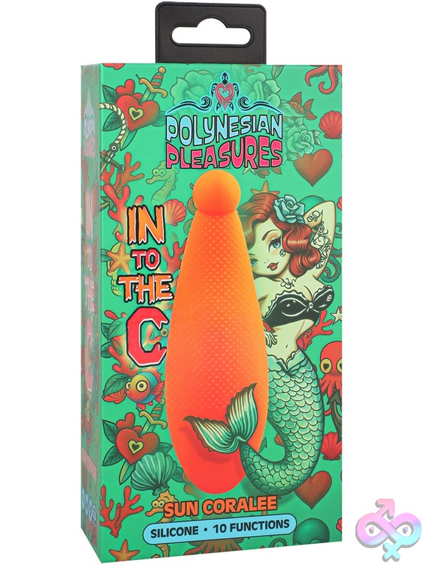 Discreet-Toys-Into-The-C-Sun-Coralee-Sunrise-Orange-Nu-Dj1000-08Bx Sun Coralee Nudibranch-Shaped Flat Vibrator In Sunrise Orange Silicone By Doc Johnson