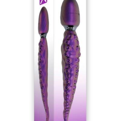 Purple tentacle vibrator with bendable tip and insertable base by Gender X