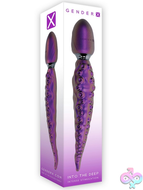 Discreet-Toys-Into-The-Deep-Nu-Gx-Rs-7395-2 Purple Tentacle Vibrator With Bendable Tip And Insertable Base By Gender X