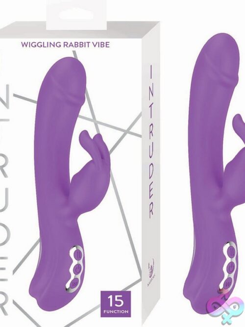 Intruder Wiggling Rabbit Vibe In Orange And Purple On A Soft Neutral Background