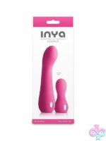 Inya Couplet curved G-spot vibrator and bullet set in pink silicone with iridescent gems by Ns Novelties