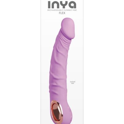 Bendable bubblegum purple phallic vibrator in body-safe silicone by Ns Novelties