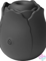 vibrating rose clitoral vibrator by NS Novelties in black and white