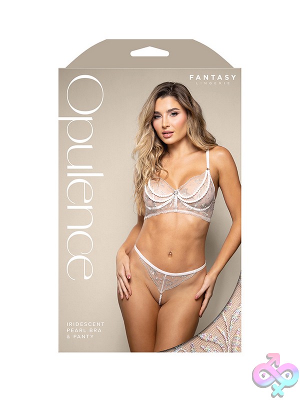 Discreet-Toys-Iridescent-Pearl-Bra-Panty-L-Xl-Nu-2427Wht-Lxl-B Iridescent White Pearl Embroidery Underwire Bra And Panty Set By Fantasy Lingerie