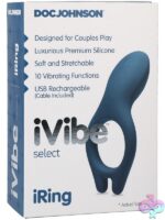iVibe Select iRing vibrating cock ring in marine blue silicone by Doc Johnson