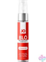 strawberry oral pleasure gel JO BLO by System JO 1 oz clear bottle