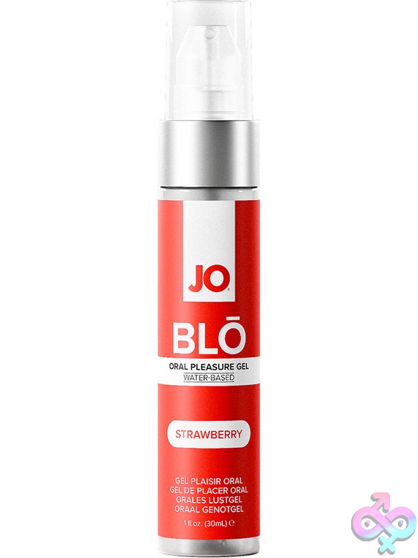 Discreet-Toys-Jo-Blo-Strawberry-1-Oz-Nu-Jo10151 Strawberry Oral Pleasure Gel Jo Blo By System Jo 1 Oz Clear Bottle