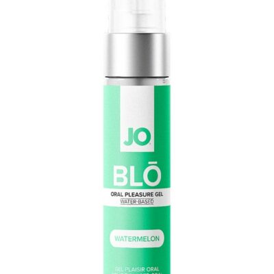 Watermelon oral pleasure gel JO BLO 1 oz by System JO — clear cooling flavored gel for couples