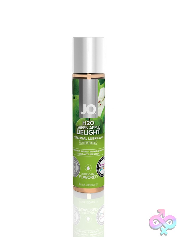 Discreet-Toys-Jo-H2O-Flavored-Lubricant-Green-Apple-1-Oz-Nu-Jo10385 Jo H2O Green Apple Flavored Water-Based Lubricant 1 Oz Bottle By System Jo