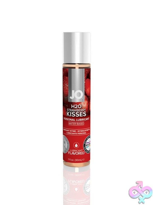 Discreet-Toys-Jo-H2O-Flavored-Lubricant-Strawberry-Kiss-1-Oz-Nu-Jo10118 Jo H2O Strawberry Kiss Flavored Water-Based Lubricant 1 Oz Bottle By System Jo