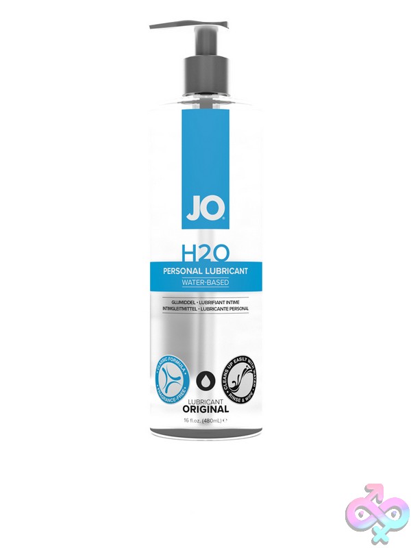 Discreet-Toys-Jo-H2O-Lubricant-Original-16-Oz-Nu-Jo40037 Jo H2O Clear Water-Based Personal Lubricant 16 Oz Bottle By System Jo