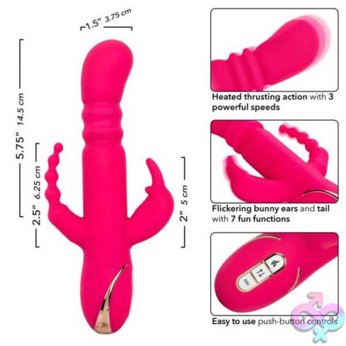 Jack Rabbit Signature Heated Silicone Triple Fantasy Rabbit - Pink - Image 4
