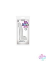Smooth 5-inch clear pliable dong by Ns Novelties against a clean white background