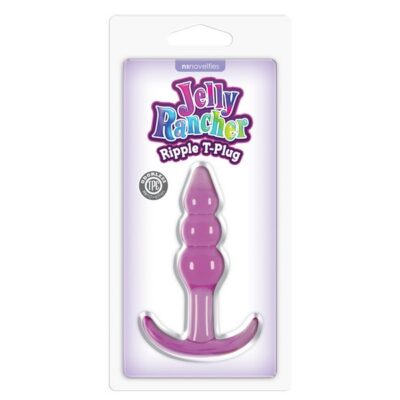 Candy-purple ripple T-plug in body-safe TPE by Ns Novelties, shown against a clean white background