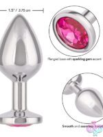 Jewel Large Rose Plug – Silver with Rose Gem Accent - Image 3