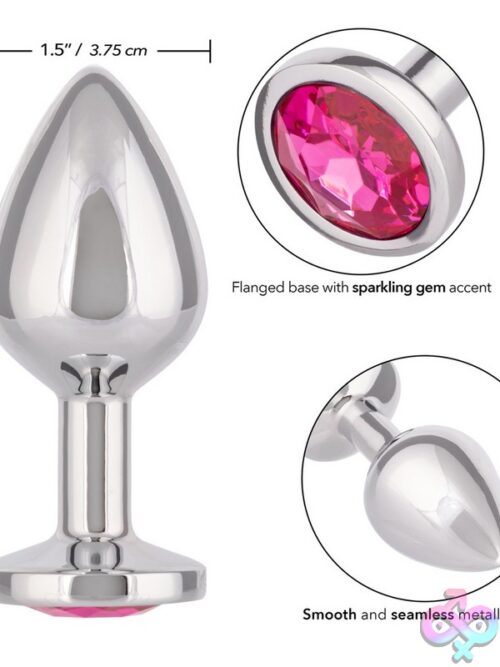 Jewel Large Rose Plug – Silver With Rose Gem Accent - Image 3