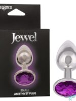 Small silver metal anal plug with amethyst gem base by California Exotic Novelties