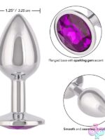 Jewel Small Amethyst Plug – Silver Metal Gem Plug - Image 3