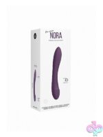 Jil Nora classic vibrator in black and purple on a neutral background